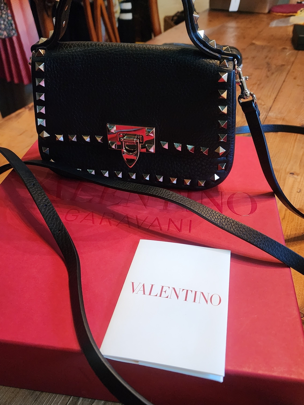 Valentino Black Rockstud Small Leather Shoulder Bag